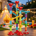 thumbnail image 5 of BESTSKY 2026 New Marble Run,50 Pcs Educational Construction Marble Maze Block Toy Set(30 Glass Marbles),Marble Run for Kids Ages 6-12,Parent-Child Game and Great Gift for Kids., 5 of 6