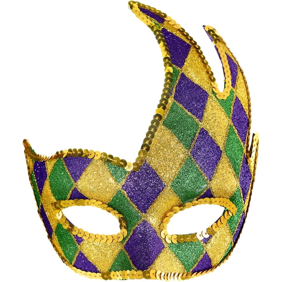 Amscan Glitter Harlequin Mardi Gras Masquerade Mask