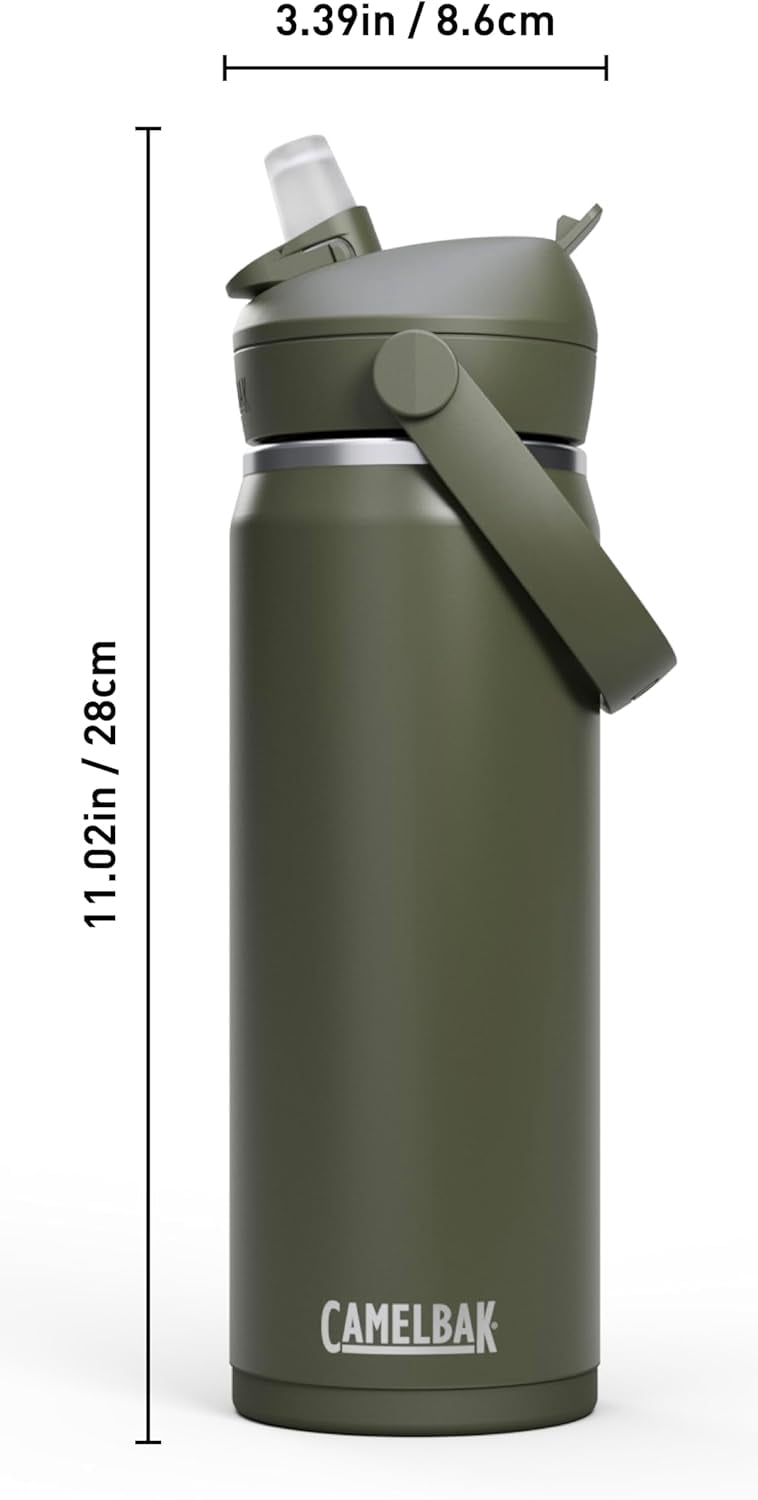 CamelBak Thrive™ Flip Straw Insulated Stainless Steel Water Bottle, 20oz, Moss