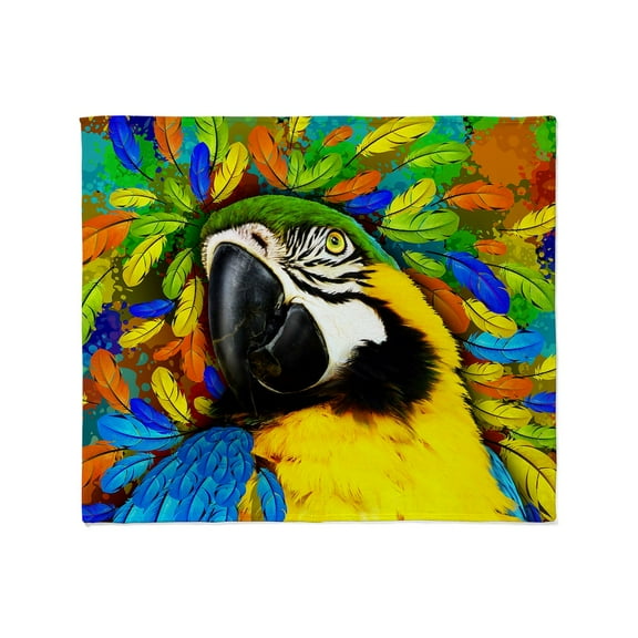CafePress - Gold And Blue Macaw Parrot Fantasy Throw Blanket - Soft Fleece Throw Blanket, 50"x60" for All Ages