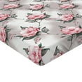 thumbnail image 4 of Ambesonne Floral Design Fitted Sheet, Dreamy Boho Leaves, King Size, Pale Pink Laurel Green, 4 of 5