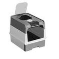thumbnail image 5 of Cat Litter Box, Enclosed Removable Litter Boxs for Big Cats, Front Entry Top Exit Kitty Box Odor Control (Gray), 5 of 14