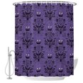 thumbnail image 2 of Shower Curtains for Bathroom, Halloween Waterproof Fabric Shower Curtain, Purple Black Haunted Ghost Fall Autumn Decorative Bathroom Curtain for Bathtub, 36"x72", No Hooks Included, 2 of 9