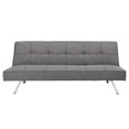 DHP Zoe Convertible Futon Sofa Bed, Linen Upholstery, Grey
