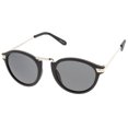 thumbnail image 3 of zeroUV - Retro Horn Rimmed Metal Nose Bridge P3 Round Sunglasses 50mm - 50mm, 3 of 6