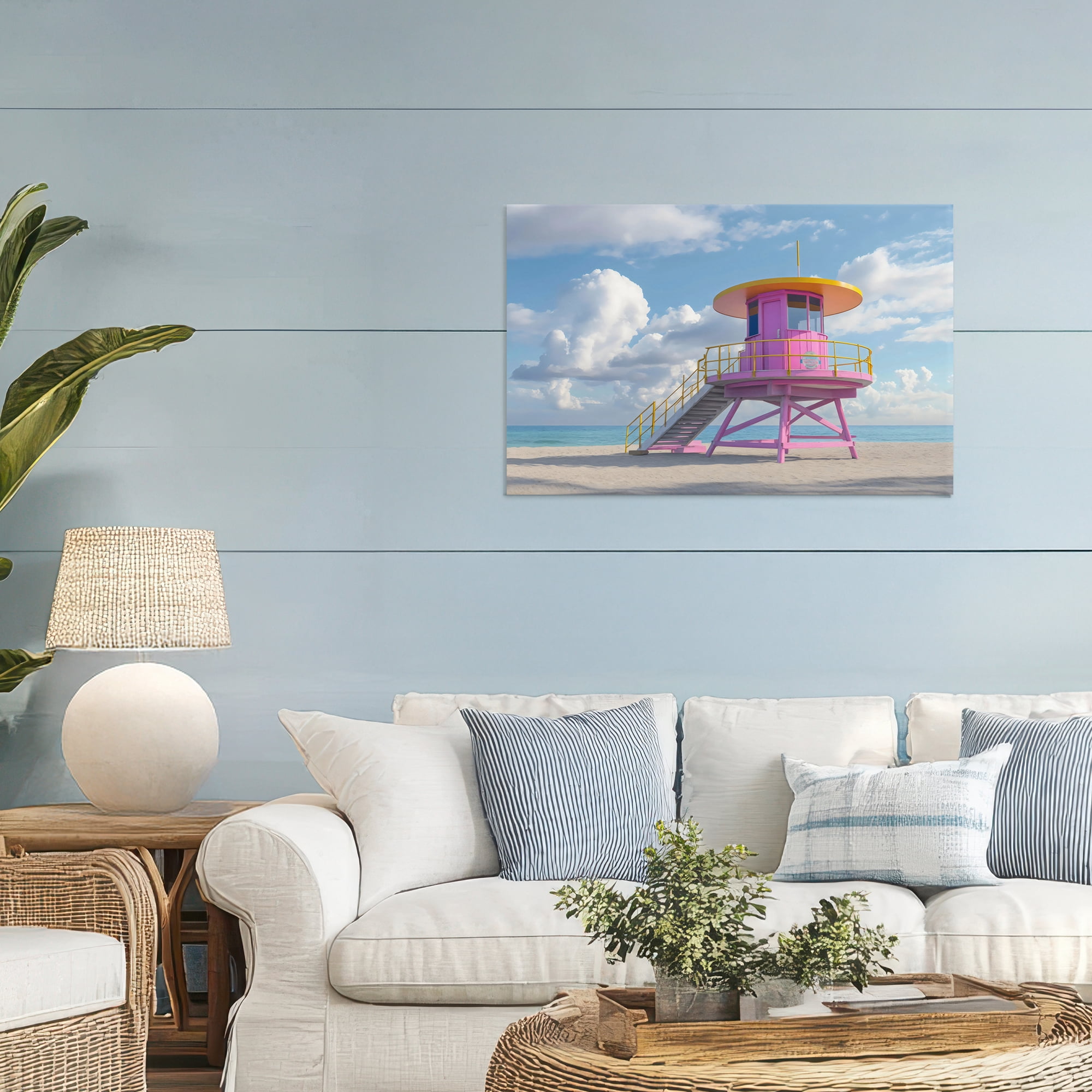 Stupell Industries Miami Beach Tower in Pink Canvas Wall Art, design by Creative Studio