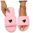 thumbnail image 4 of uublik Sleepers Womens Fuzzy Slippers Indoor Home Slippers House Slippers Open-Toe Breathable Winter Indoor Slippers, Pink, 4 of 5