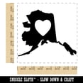 thumbnail image 2 of Alaska State with Heart Square Rubber Stamp Stamping Scrapbooking Crafting - Medium 1.75in, 2 of 7