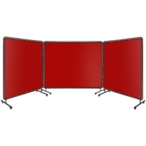 Accreate 3 Panel 6x8FT Welding Screen with Frame - Flame Resistant PVC Welding Curtain, Transparent Safety Panel & Lockable Swivel Wheels for Metalworking, Garage, Workshops