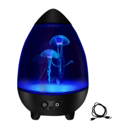 

perfeclan Jellyfish Night Light Table Lamp Decoration Ambiance Light Bedside Lamp Desk Lamp for Home Living Room Bedroom Valentine Gift Black