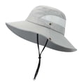 thumbnail image 2 of BadPiggies Mens Sun Hat Bucket Fishing Hiking Cap Wide Brim UV Protection Outdoor Boonie Hat (Gray), 2 of 9