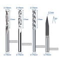 thumbnail image 3 of 10pcs Milling Cutter 1/8'' Shank CNC Engraving Bit Ball Nose End Mill 3 Flute Flat Milling Bit CNC Router Bit Milling Tool, 3 of 6