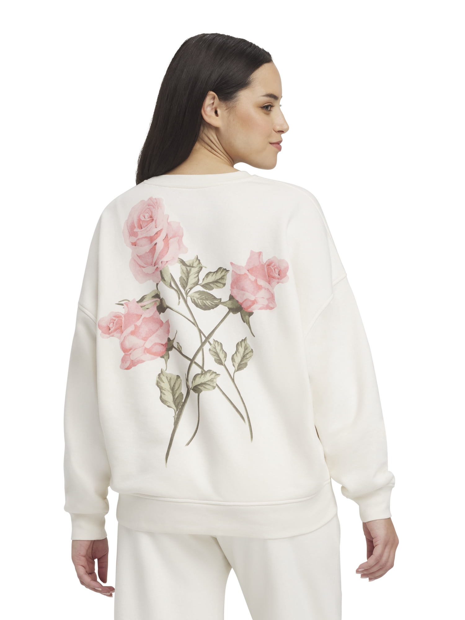 Mills by Millie Bobby Brown Women's Crew Neck Fleeced Terry Sweatshirt, Sizes XXS-XXL