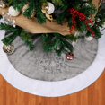thumbnail image 2 of Falda para árbol de Navidad Dremisland 36, lujosa, piel sintética, color blanco y gris, 2 of 6