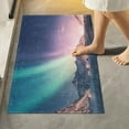 thumbnail image 2 of Dreamtimes Green and Purple Aurora High Absorbent U-Shaped Contour Toilet Rugs Machine Washable, 17.3"x13.4", 2 of 4