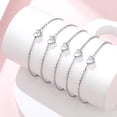 thumbnail image 3 of Silvora Pulsera de corazón inicial Pulseras de dijes Pulseras de cadena de plata de ley 925 para mujeres Adolescentes Niñas - Letra M Silvora Joyas con letras iniciales, 3 of 8