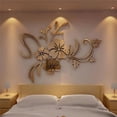 thumbnail image 4 of Girlsshop 3D Mirror Flower Art Removable Wall Sticker Acrylic Mural Decal Home Room Decor,Gold, 4 of 9