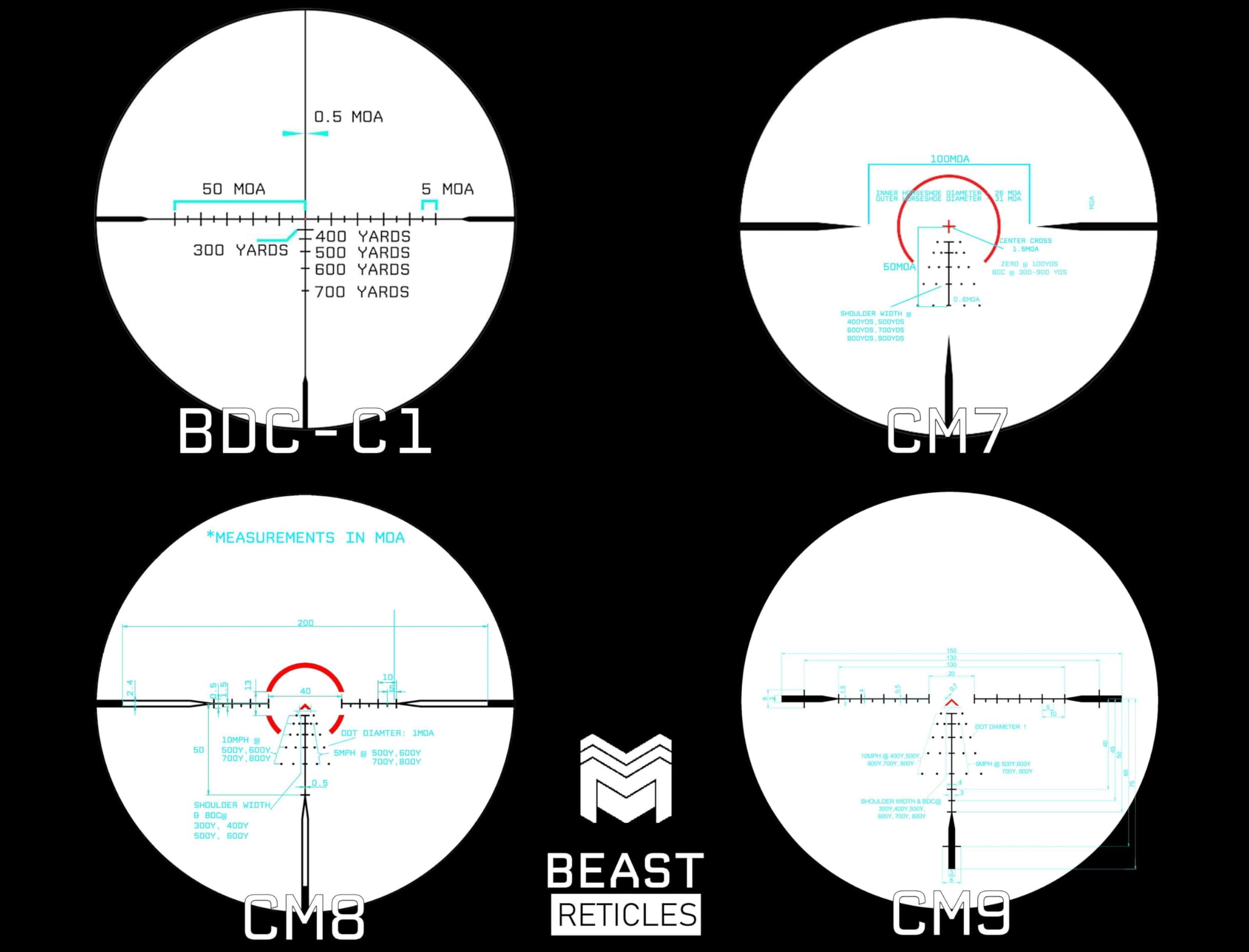 Monstrum Beast SFP 1-10x LPVO Scope with Extra-Low Dispersion Glass | CM9 Reticle