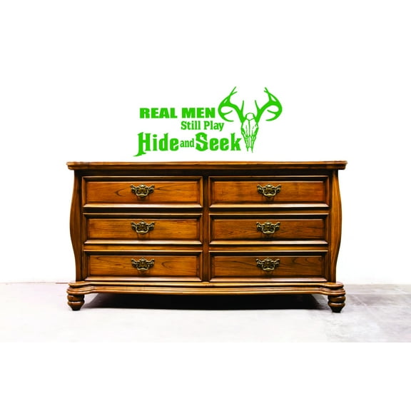 Custom Wall Decal Sticker : Real men still play hide and seek Home Decor Picture Art 20x40 Inches