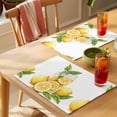 thumbnail image 4 of Lemon Placemats Set of 4 Summer Fruit Watercolor Yellow Country Place Mats Indoor Wipeable Table Mats Washable Cloth Dining Table Placemats for Kitchen Holiday Party Home Decor 13x19 Inch, 4 of 9