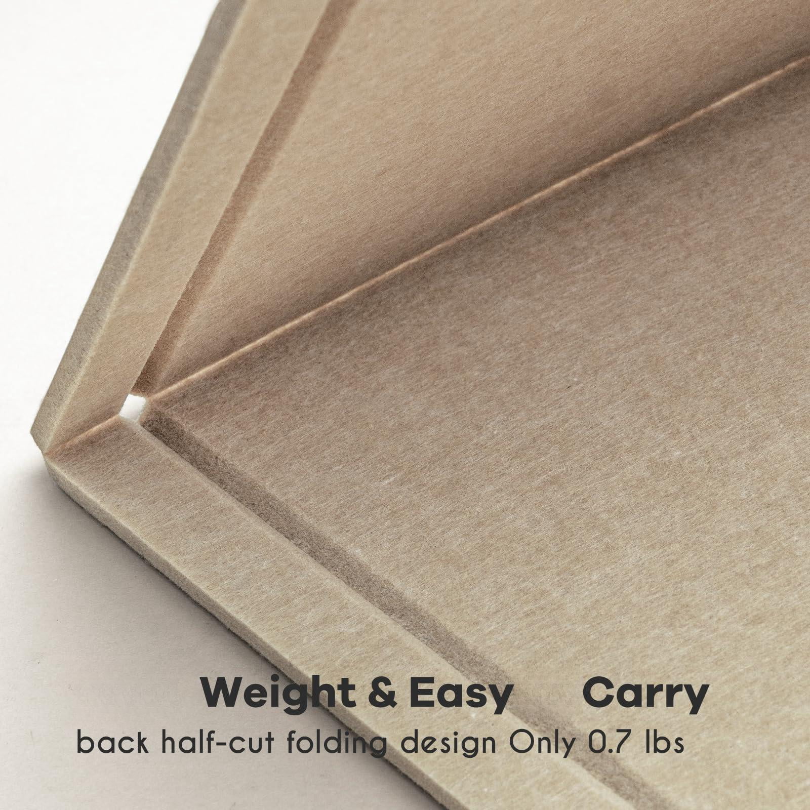 Bulletin Board  24 X 18 Inches Decorative Felt Pin Cork Alternative For Wall Foldable Photo With 20 Pushpins - Beige Brown