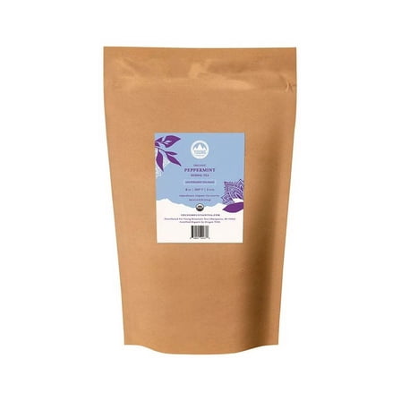 Young Mountain Tea Organic Peppermint 100 pyramid tea bags in bag