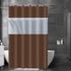 thumbnail image 5 of Cortina de ducha Lksixu para baño, 180 x 180 cm, de PEVA, con ventana superior transparente, impermeable, de secado rápido, lavable y con ganchos, decoración moderna para baño, spa y spa., 5 of 8