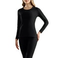 thumbnail image 4 of Comdrip Ropa Termica Mujer Frio, Womens Thermal Set Polyester Thermal Underwear Warm Thermal Top and Bottom Multiple Sizes Thermal Base Layer Women Black XL, 4 of 6