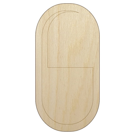 Pill Medicine Wood Shape Unfinished Piece Cutout Craft DIY Projects - 6.25 Inch Size - 1/8 Inch Thick