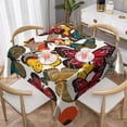 thumbnail image 2 of Zufioo Retro Floral Butterfly Print Square Decorative Tablecloth, Wrinkle-resistant, Waterproof and Oil-resistant Tablecloth Coffee Table Cloth, Suitable for Restaurants-54"x54", 2 of 8