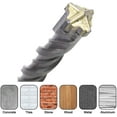 thumbnail image 4 of Fabricación de brocas para hormigón, 9 piezas (5 mm ~ 16 mm) SDS-Plus brocas cruzadas para taladro de impacto eléctrico para hormigón, ladrillo, piedra, natural., 4 of 4