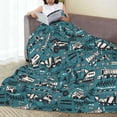 thumbnail image 6 of Honeii Modern Excavator Print Fleece Blanket - Throw Blanket for Bed, Sofa, Couch, Camping, and Travel , Microplush Ultra Soft Warm Blanket-50"x40", 6 of 7