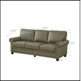 thumbnail image 3 of Classic Living Room Nails Sofa Grey Faux Leather, 3 of 9