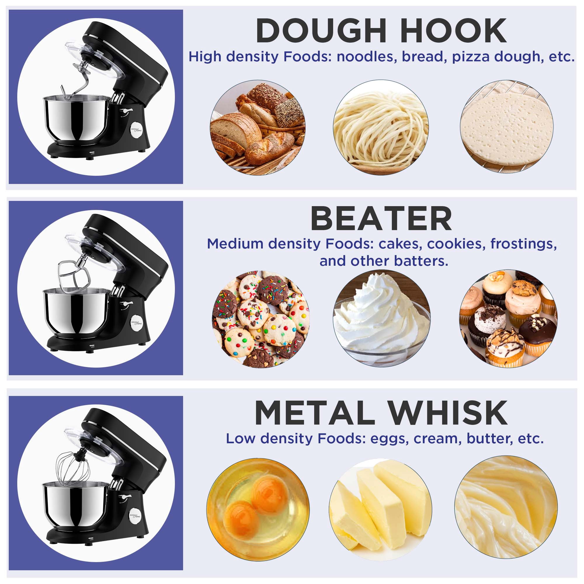 Magnavox 6.0L Digital Touch Screen Stand Mixer with Stainless Steel Bowl, 11-Speed, Tilt-Head, Planetary Mixing, 660W Motor, Dough Hook, Beater, Whisk, Bowl Cover, Black
