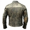 thumbnail image 2 of Vintage Motorcycle Jacket Leather Riding Jackets Distressed Leather Motorcycle Jacket Mens Black Leather Biker Jacket Vintage Biker Jacket size XL, 2 of 3