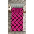 thumbnail image 3 of Ambesonne Hot Pink Quilted Bedspread Set 2 Pcs, Hearts Big Black Spots, Twin Size, Magenta Black, 3 of 3