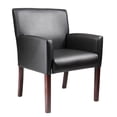 thumbnail image 1 of Boss Office Products Box Arm Guest Chair with Wood Legs in Black, 1 of 5