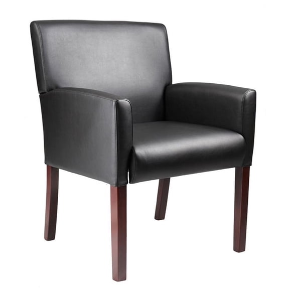 Boss Office Products Chaise de Réception en Bois avec Accoudoirs Noire