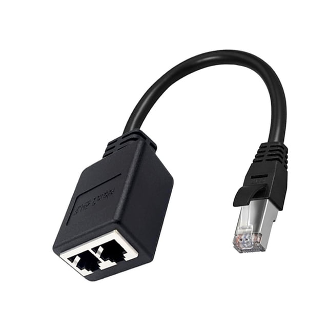 1 1/16 Socket,1 1/8 Socket Rj45 1 Male to 2 Female Socket Port Network Cord High Speed Cable Splitter Adapt Ethernet Cable Splitter