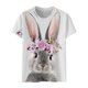 thumbnail image 4 of Blusa de manga corta con cuello redondo para mujer a la moda, camisetas sueltas con estampado Fridja bn6627, 4 of 5