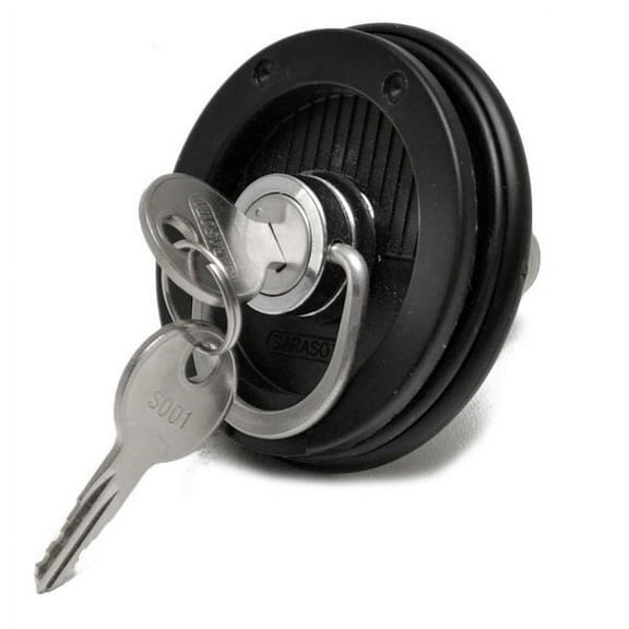 B H Sarasota Black 2 1/2 Inch Locking Flush Mount Boat Cam Hatch Latch w / Key