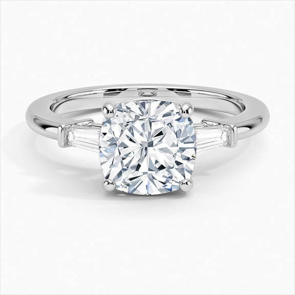 Dash Jewel 2.1 Ct Cushion Cut Diamond Rings - 14K White Gold Over Rings for Her - Gorgeous Anniversary Gift for Women's - Engagement Designer Silver Rings for Women's - Proposal Delicate Rings