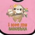 thumbnail image 4 of Inktastic Sloth I Love My Babushka Boys or Girls Baby Bib, 4 of 4