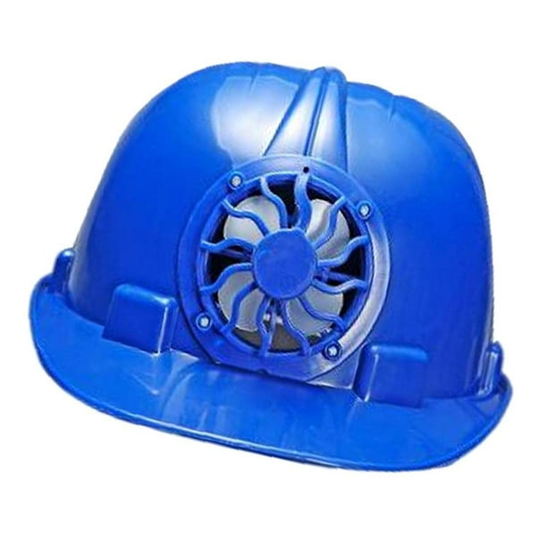 Casque de sécurité industriel avec ventilateur de refroidissement solaire  Construction Worker Hard Hat Blue Life Safety Protection 