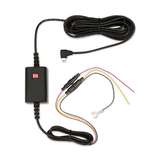MIO Dash Caméra Câble d'Alimentation 5413N6310007 MiVue Smartbox III; Se Connecte Directement à la Batterie de Voiture de 12 à 24 Volts; Sortie 5 Volts; Port Mini USB; Noir