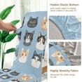 thumbnail image 5 of Yayeee 2 Pack Dining Chair Covers Stretch Parson Chairs Slipcovers Seat Protector, Cartoon Cute Cat, 5 of 6
