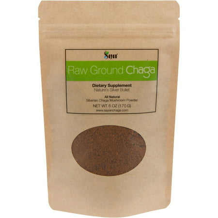 Sayan Siberian Raw Ground Chaga Powder 6 Oz (170g) | Wild Forest Mushroom Tea | Powerful Adaptogen Antioxidant Supplement | Support for Immune System, Digestive Health and Helps Inflammation
