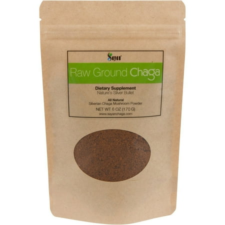 Sayan Siberian Raw Ground Chaga Powder 6 Oz (170g) | Wild Forest Mushroom Tea | Powerful Adaptogen Antioxidant Supplement | Support for Immune System, Digestive Health and Helps Inflammation (Best Tea For Inflammation)