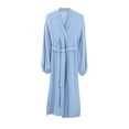 thumbnail image 1 of Qarigey Ropa de dormir de estilo informal con abertura frontal de primavera para mujer, de dormir de manga larga Simple para niñas, ropa Vestidos Azul METRO, 1 of 6