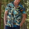 thumbnail image 6 of Magic Golden Art Alien Hawaiian Shirt For Men Vintage Aliens Mens Hawaiian Shirts Short Sleeve Button Down Shirt Men, 6 of 7